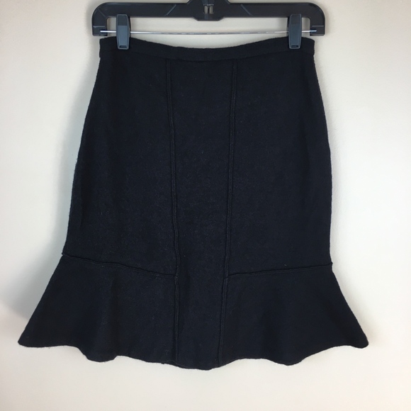 Moth 100% Black Wool 40s Style Flare Skirt sz 4 - Picture 4 of 6